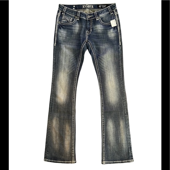 Rock & Roll Cowgirl Denim - *SOLD* Rock & Roll Cowgirl Rival Low Rise Bootcut Jeans